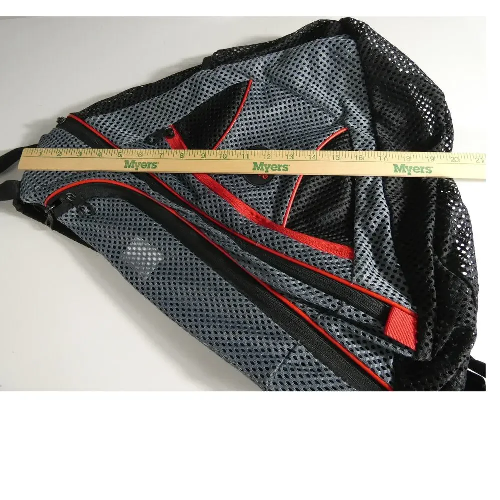 Adidas Crossbody Sling One Strap Mesh Black Gray Backpack Zipper Pockets Sports